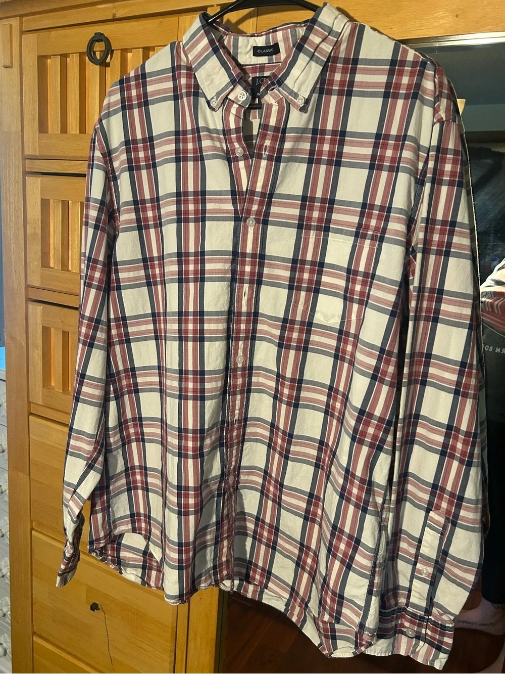 J. Crew Long sleeve plaid crew neck size XL
